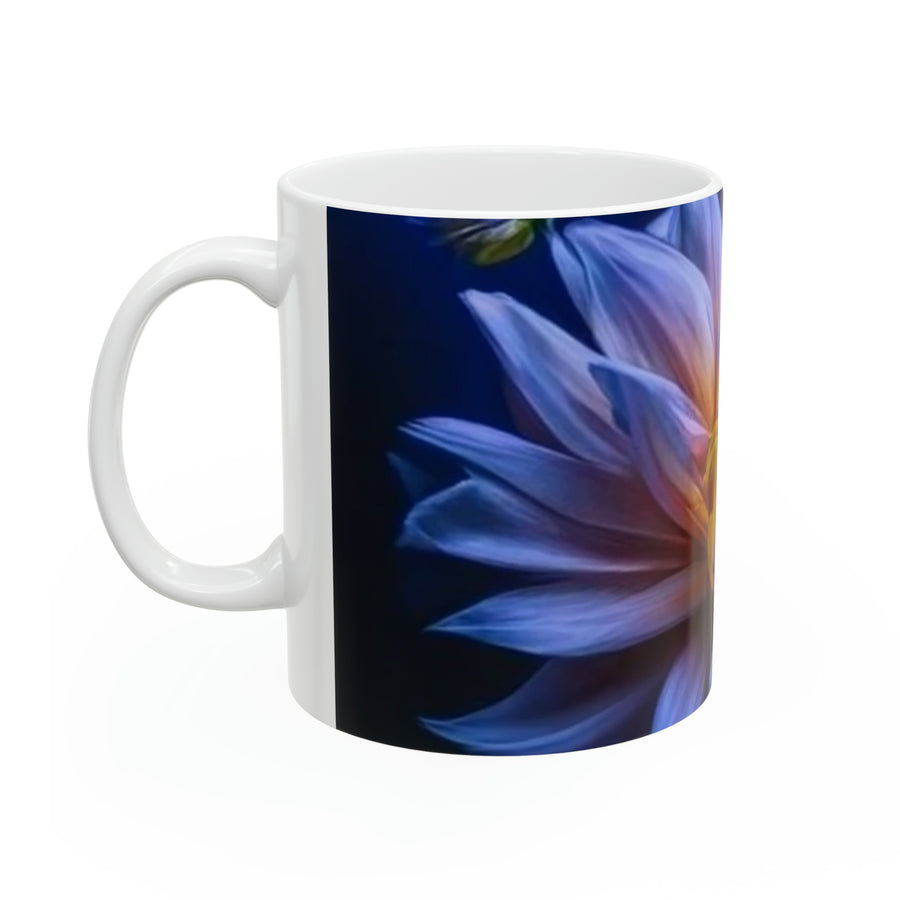 Ceramic Mug 11oz -purple flower