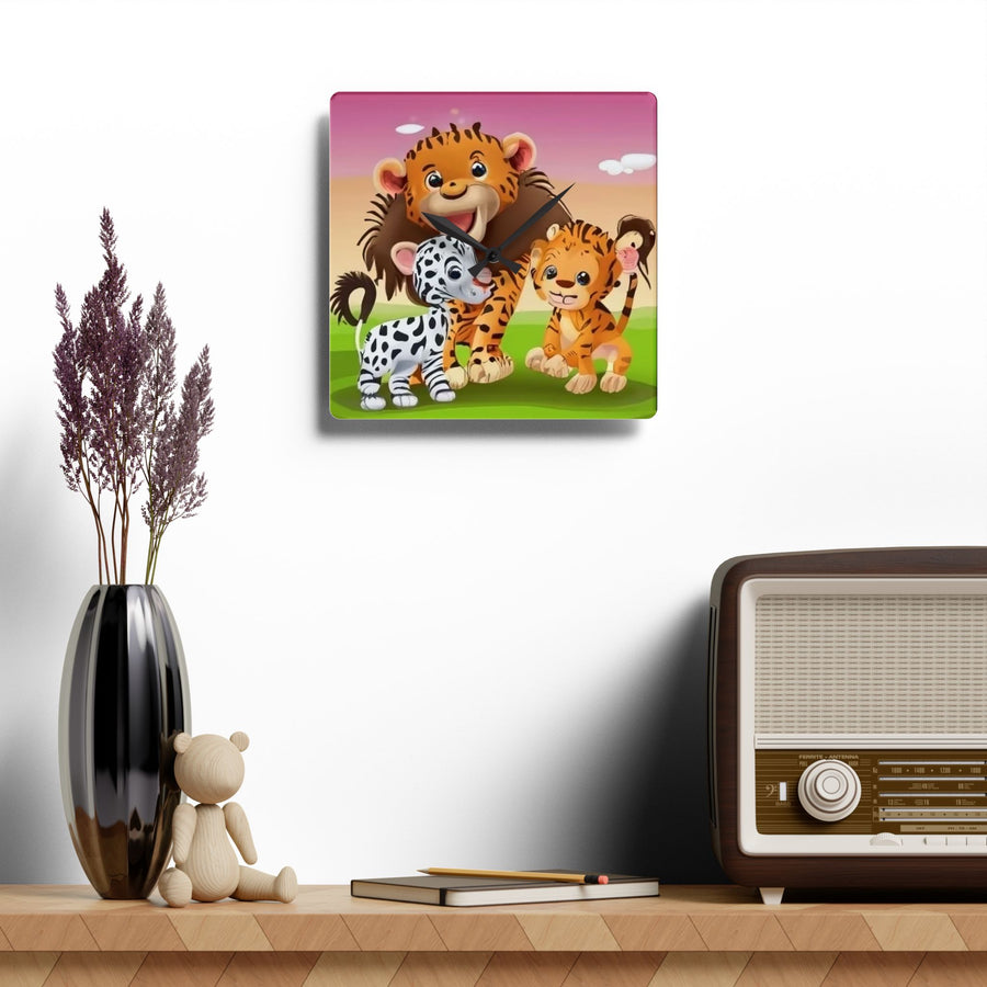 Acrylic Wall Clock- Children's animals