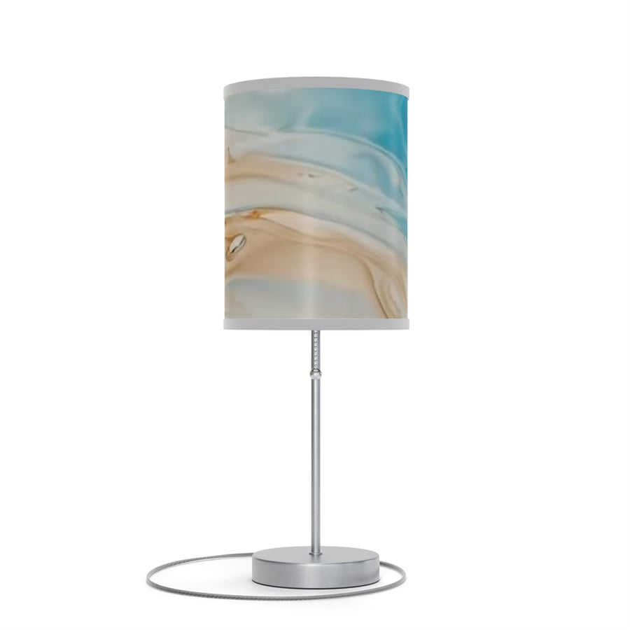 Sand and Blue Elegant Abstract Table Lamp - Coastal Home Decor for Relaxing Spaces