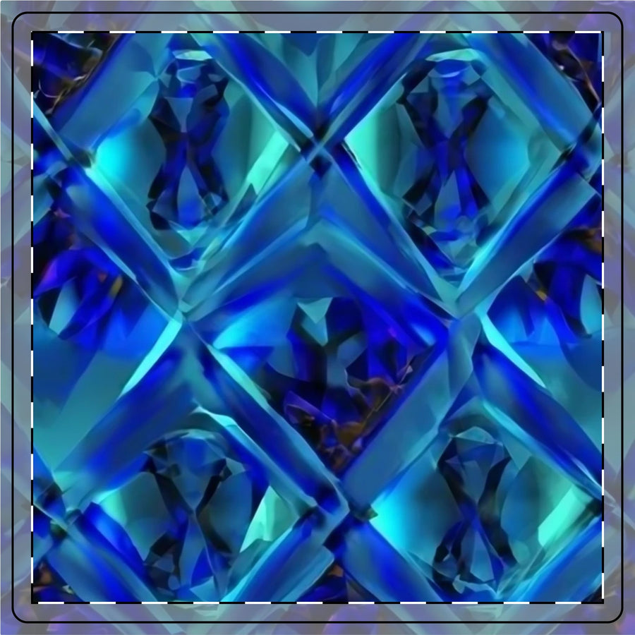Chic Blue Crystal Design Ceramic Coaster Set - Stylish Table Decor for Home and Gifting
