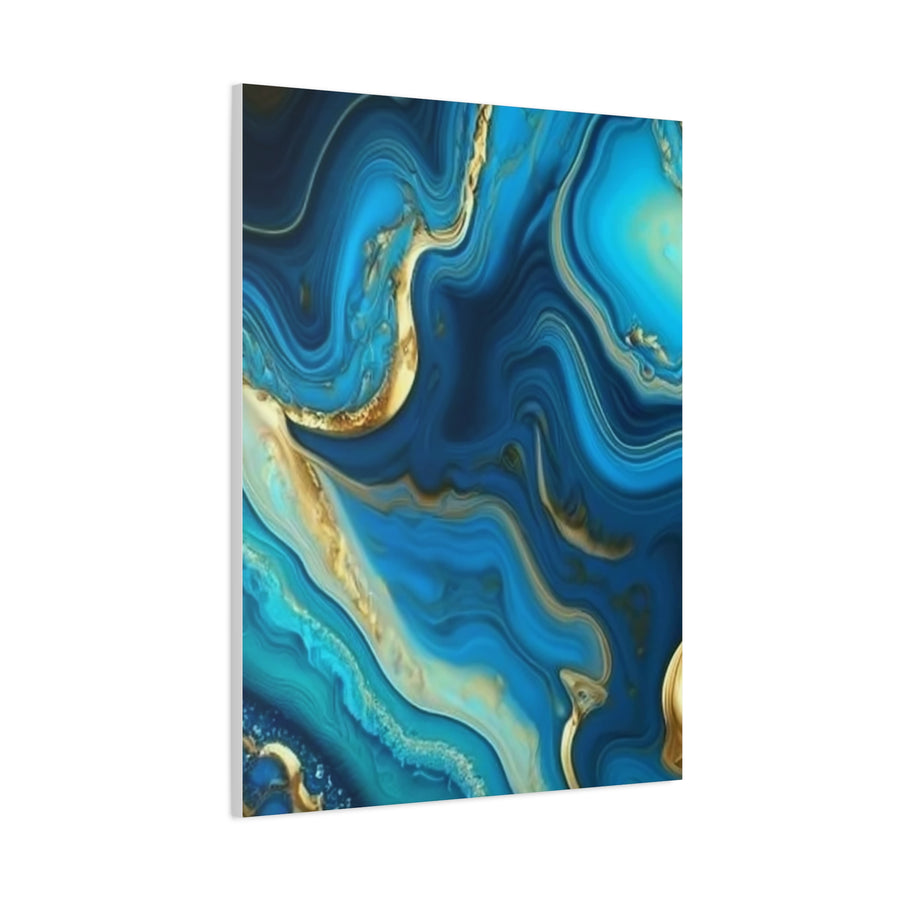 Blue Ocean Abstract Matte Canvas Wall Art