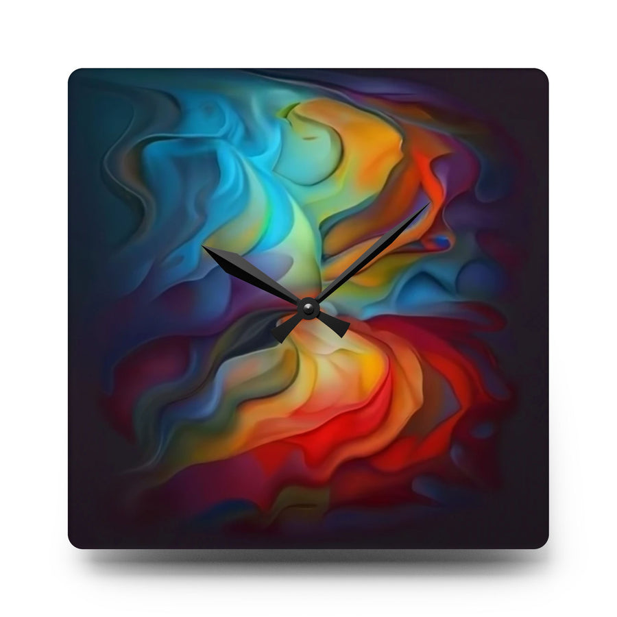 Acrylic Wall Clock-Rainbow abstract colors