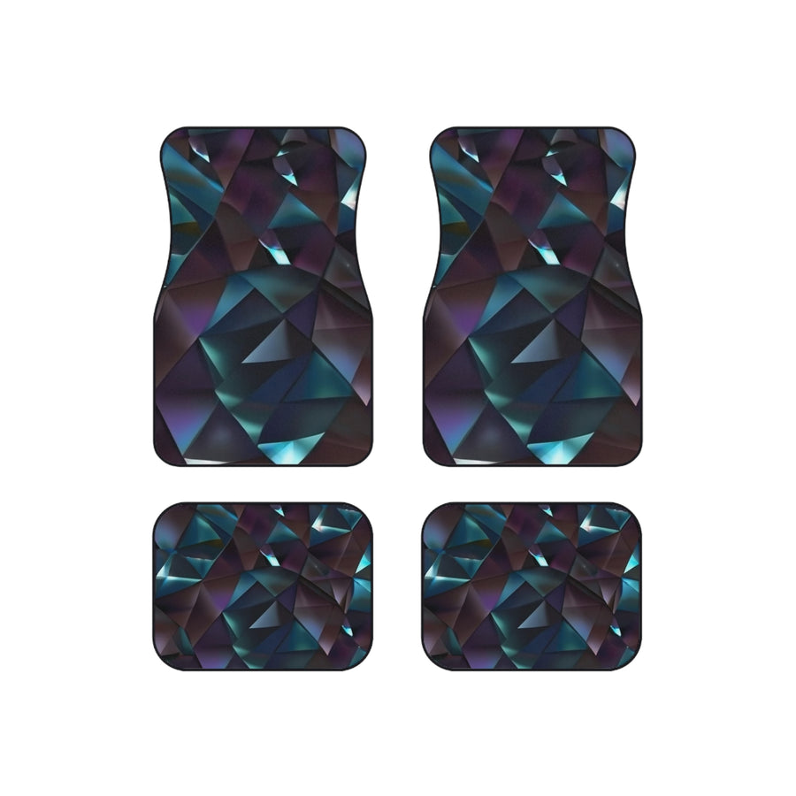 Car Mats (Set of 4) Purple, Blue & Black Diamond