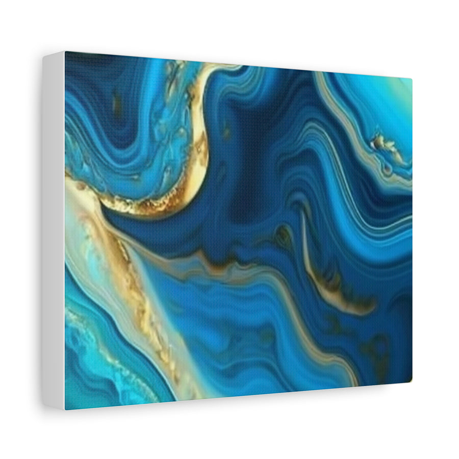 Blue Ocean Abstract Matte Canvas Wall Art