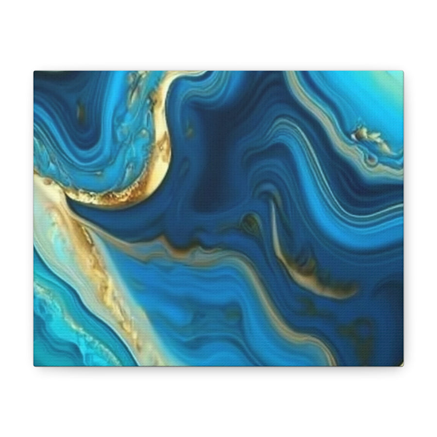 Blue Ocean Abstract Matte Canvas Wall Art