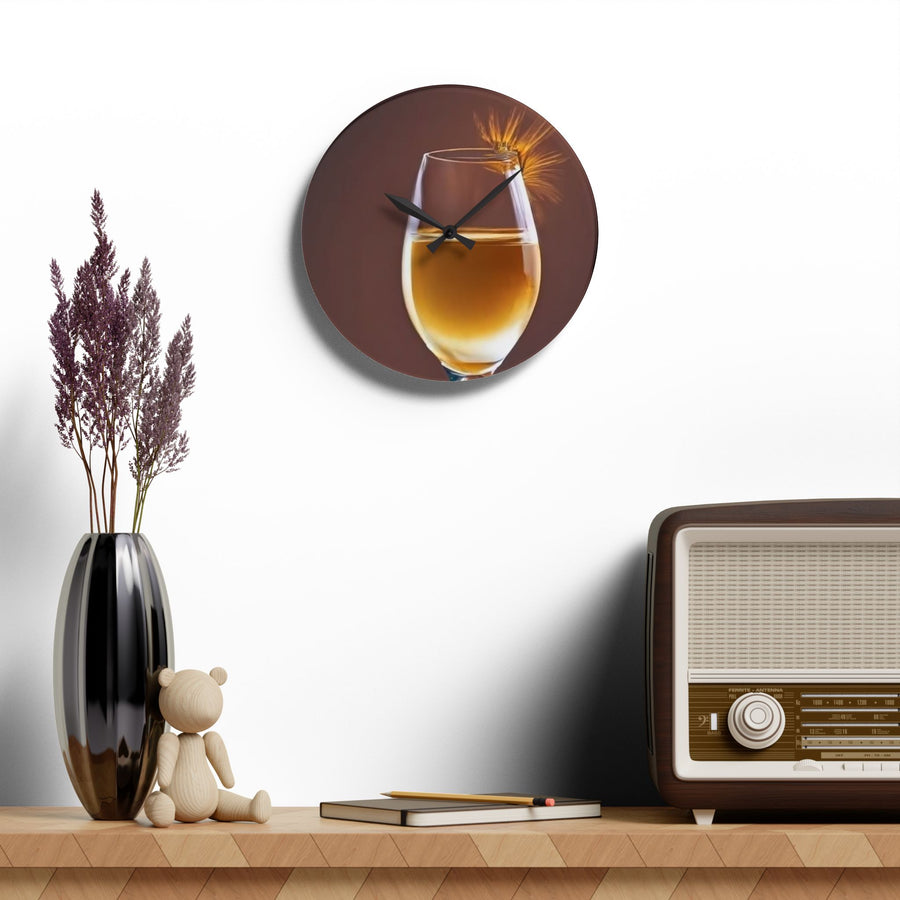 Acrylic Wall Clock-Wine time