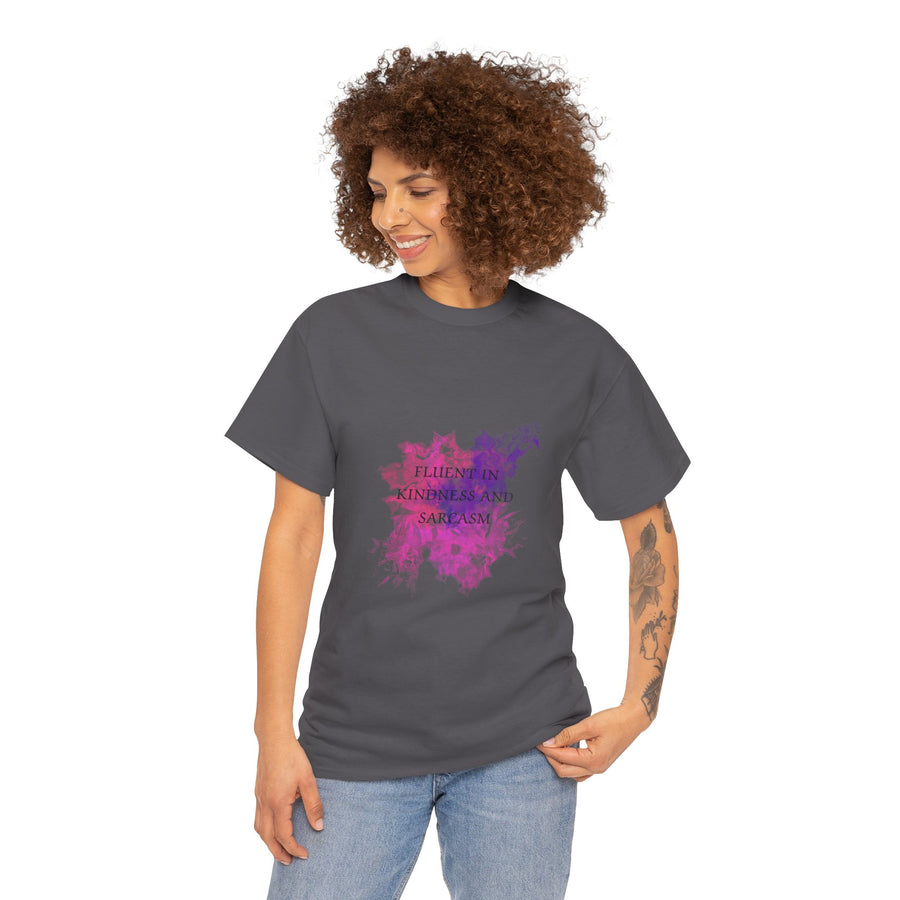Unisex Heavy Cotton Tee-Fluent in Kindness and Sarcasm