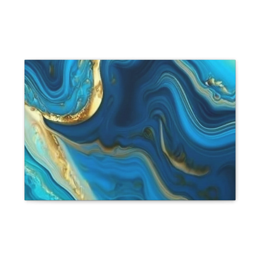 Blue Ocean Abstract Matte Canvas Wall Art