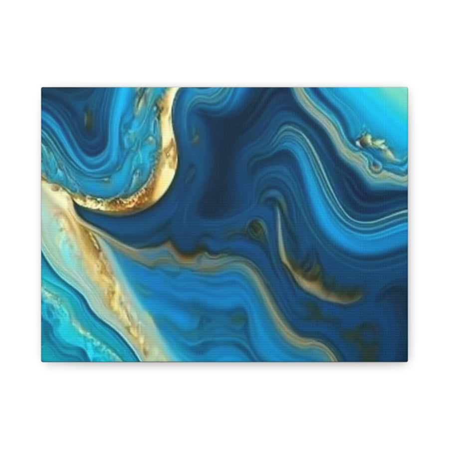 Blue Ocean Abstract Matte Canvas Wall Art