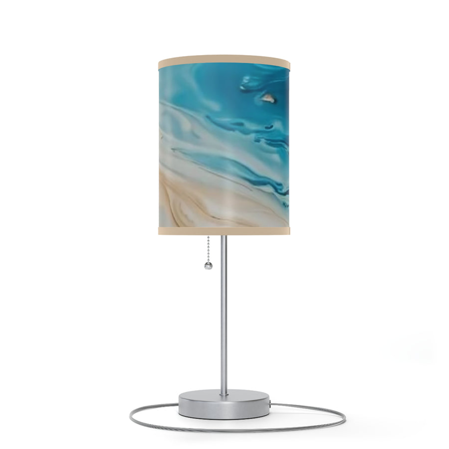 Sand and Blue Elegant Abstract Table Lamp - Coastal Home Decor for Relaxing Spaces