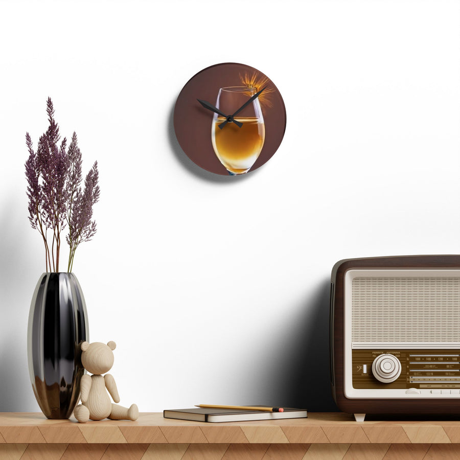 Acrylic Wall Clock-Wine time