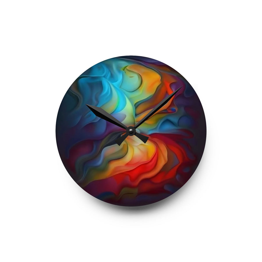 Acrylic Wall Clock-Rainbow abstract colors