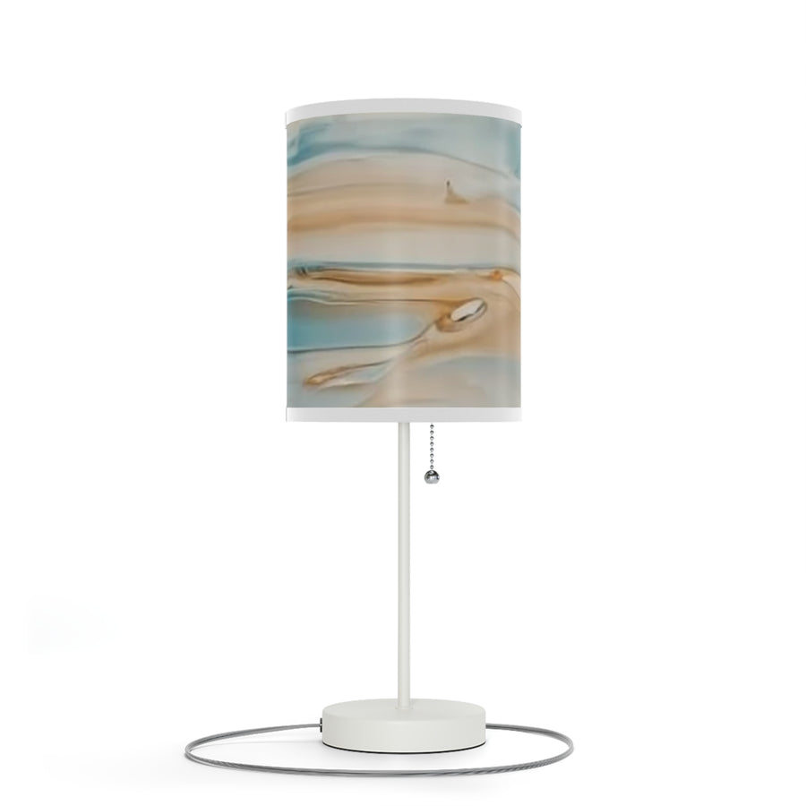 Sand and Blue Elegant Abstract Table Lamp - Coastal Home Decor for Relaxing Spaces