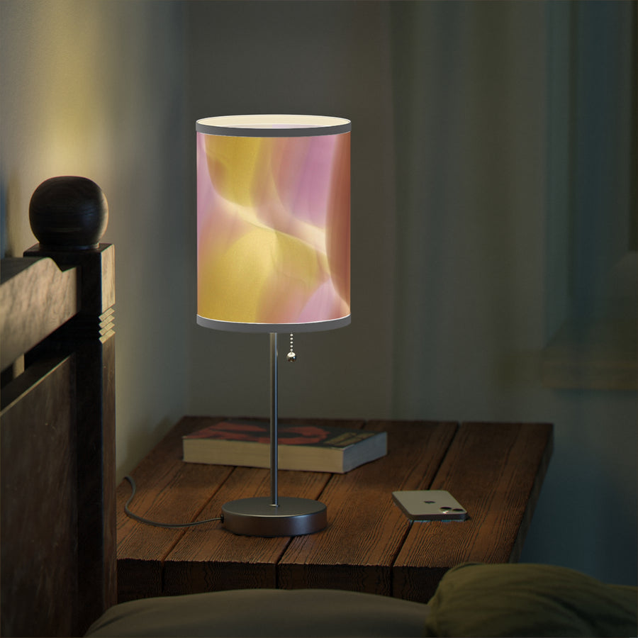 Pink, Orange  Gold Purple Abstract Artistic Table Lamp - Modern Home Decor