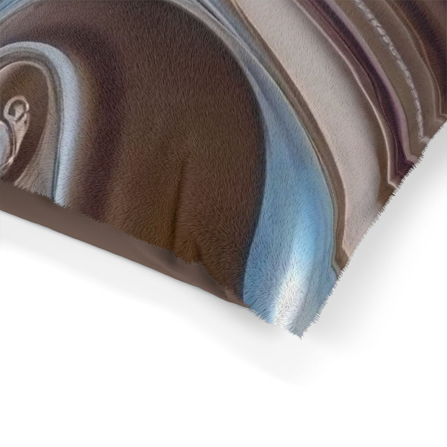 Pet Bed- Chocolate, Blue, Cream