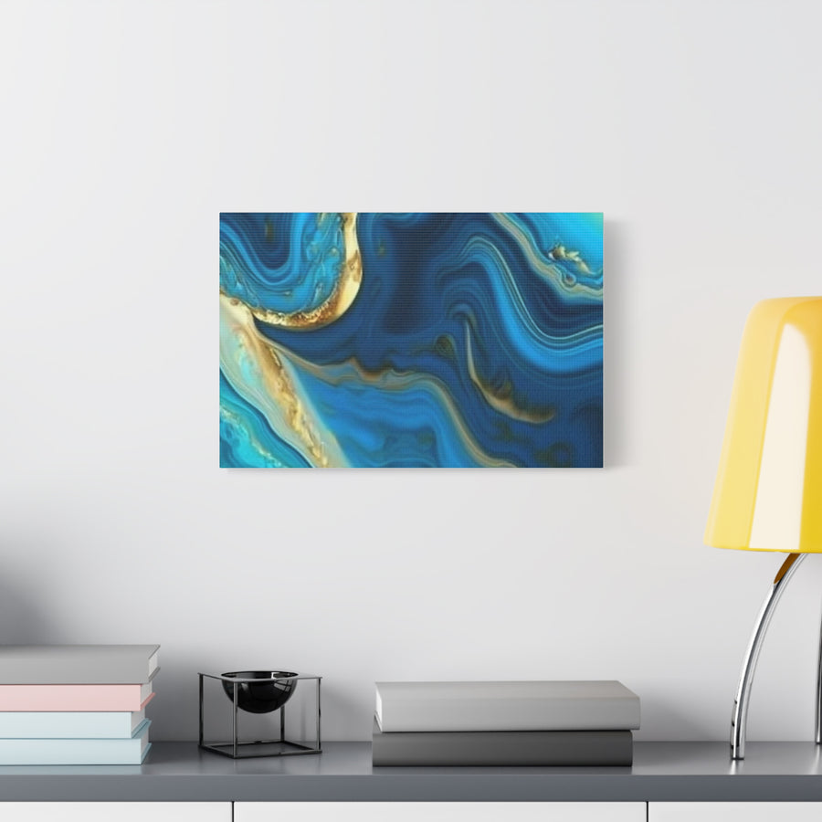 Blue Ocean Abstract Matte Canvas Wall Art