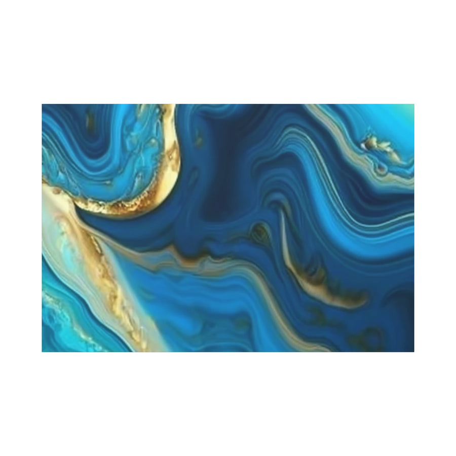 Blue Ocean Abstract Matte Canvas Wall Art