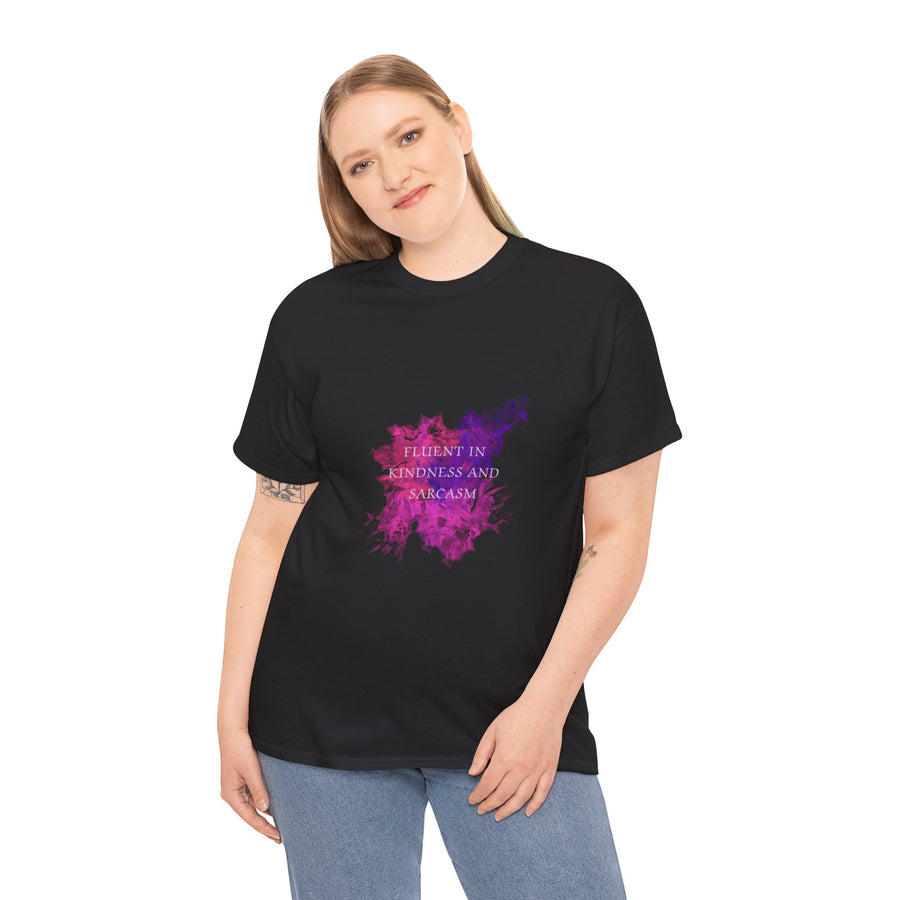 Unisex Heavy Cotton Tee-Fluent in Kindness and Sarcasm