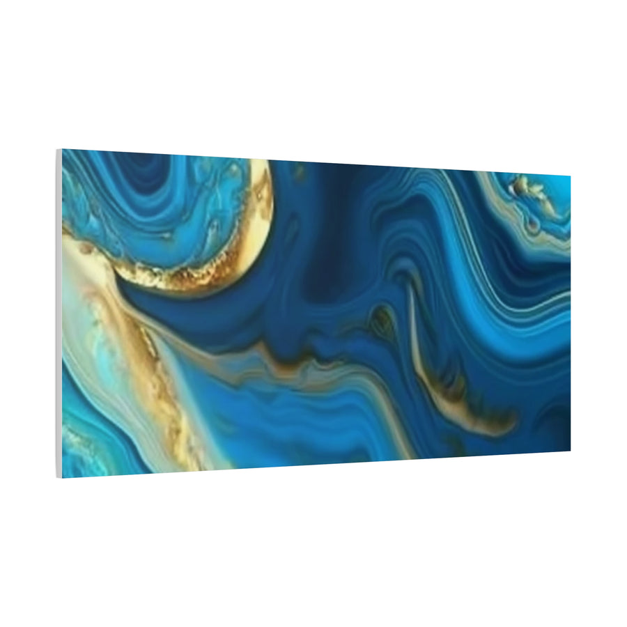 Blue Ocean Abstract Matte Canvas Wall Art