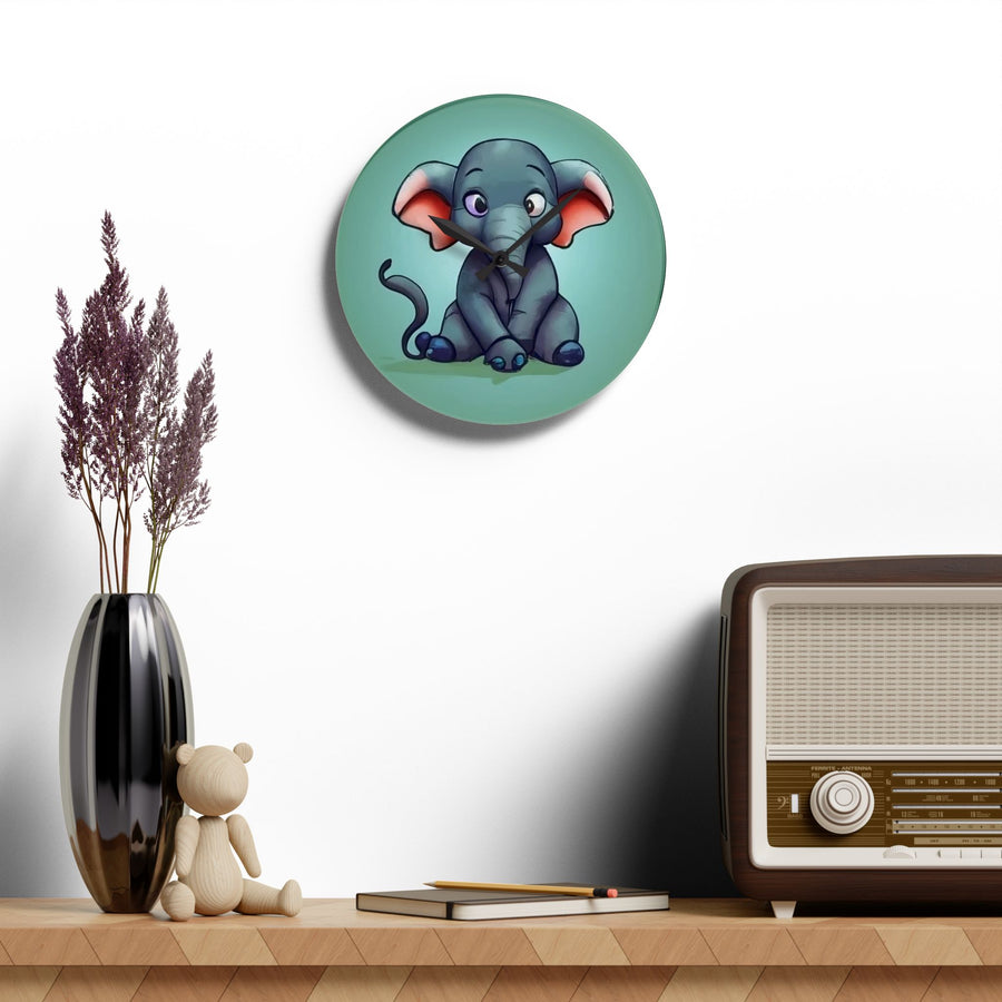 Acrylic Wall Clock- Baby elephant