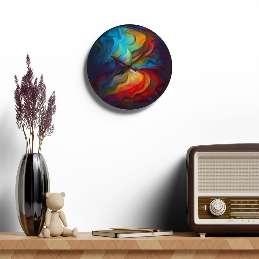 Acrylic Wall Clock-Rainbow abstract colors