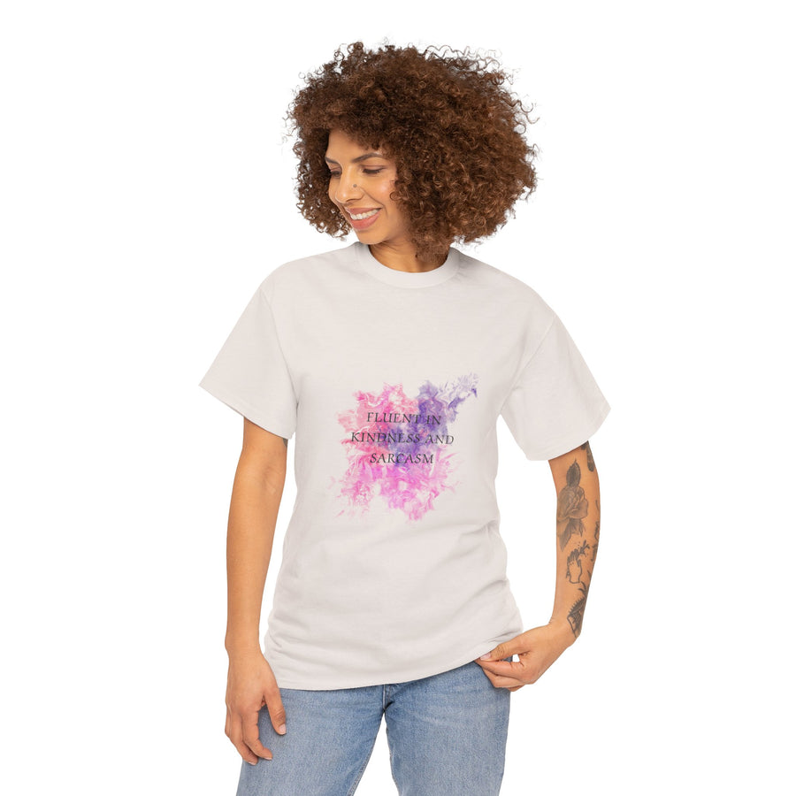 Unisex Heavy Cotton Tee-Fluent in Kindness and Sarcasm