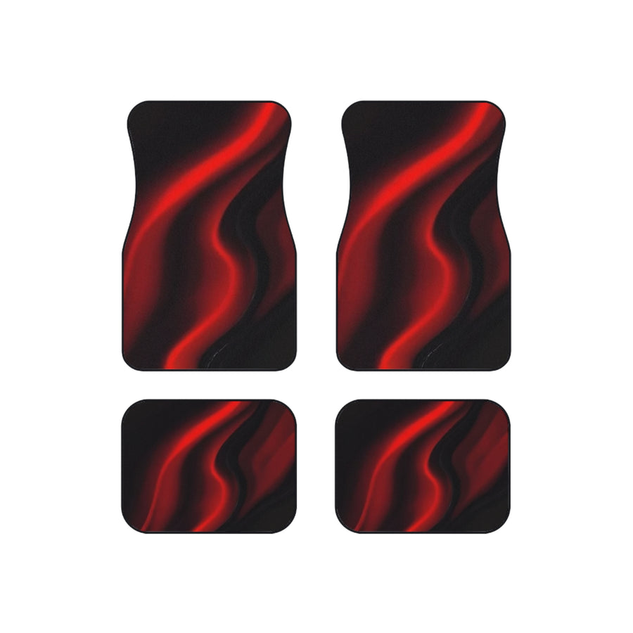 Car Mats (Set of 4) Red & Black