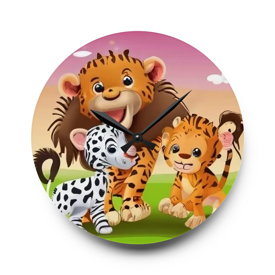 Acrylic Wall Clock- Children's animals