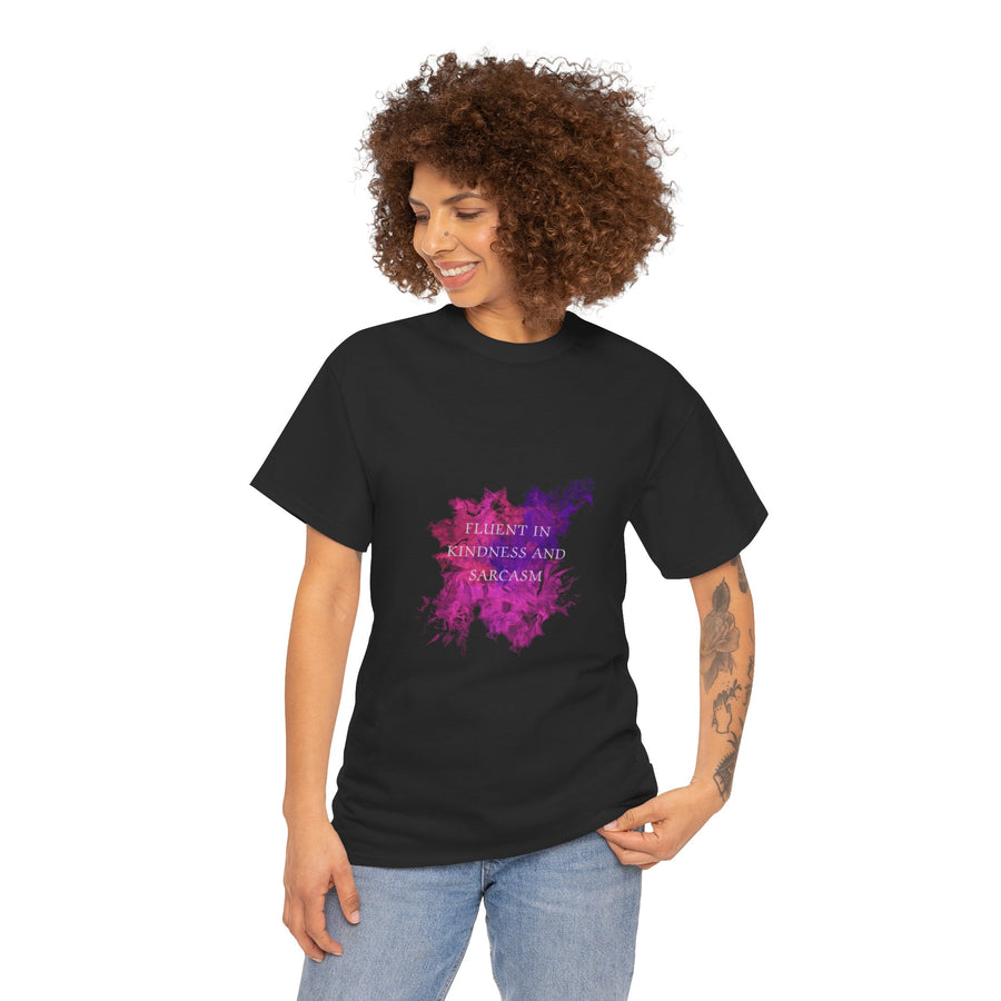 Unisex Heavy Cotton Tee-Fluent in Kindness and Sarcasm