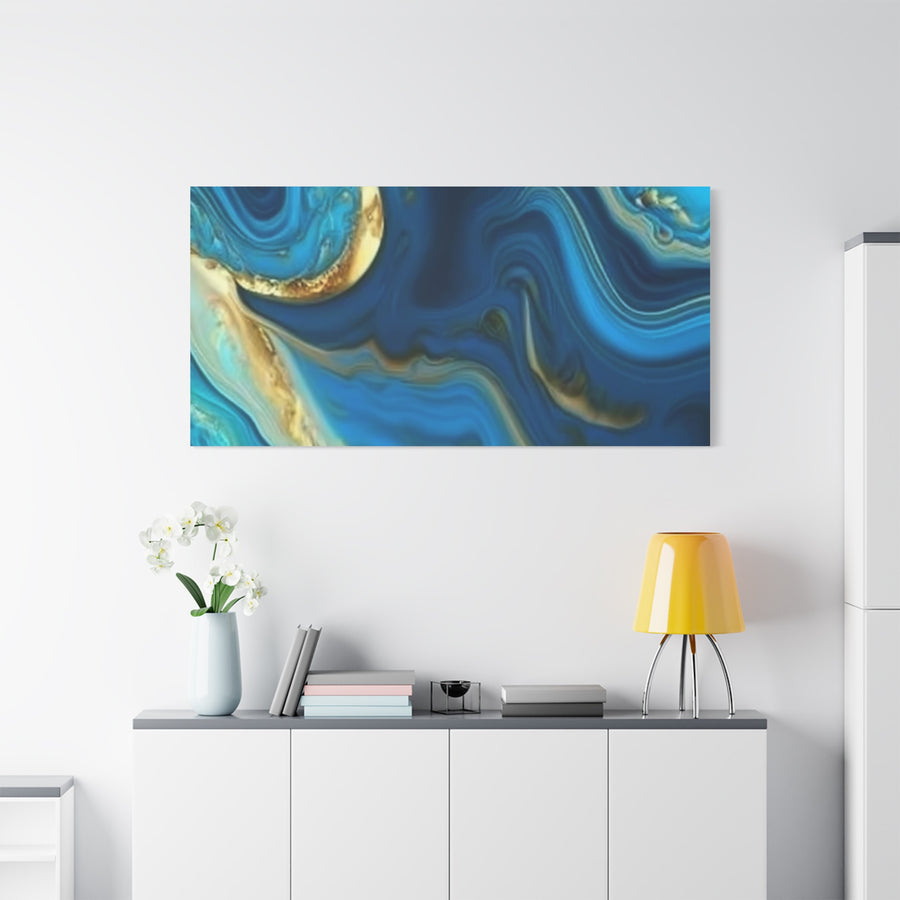 Blue Ocean Abstract Matte Canvas Wall Art