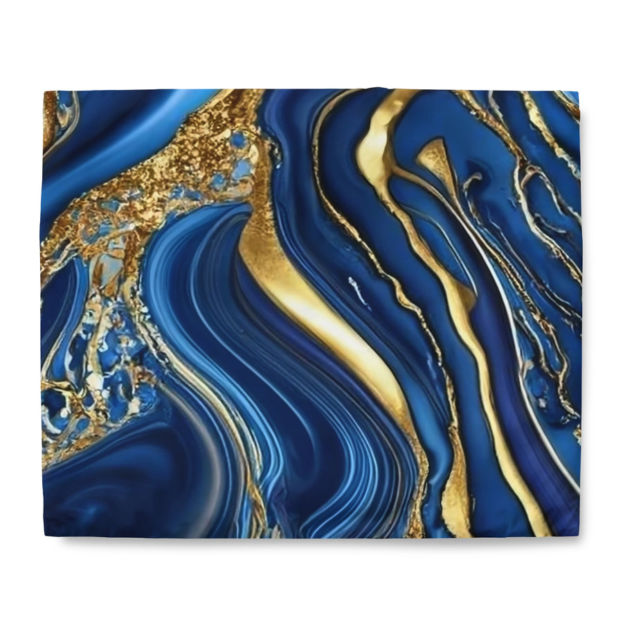 Duvet Cover-Blue and Gold