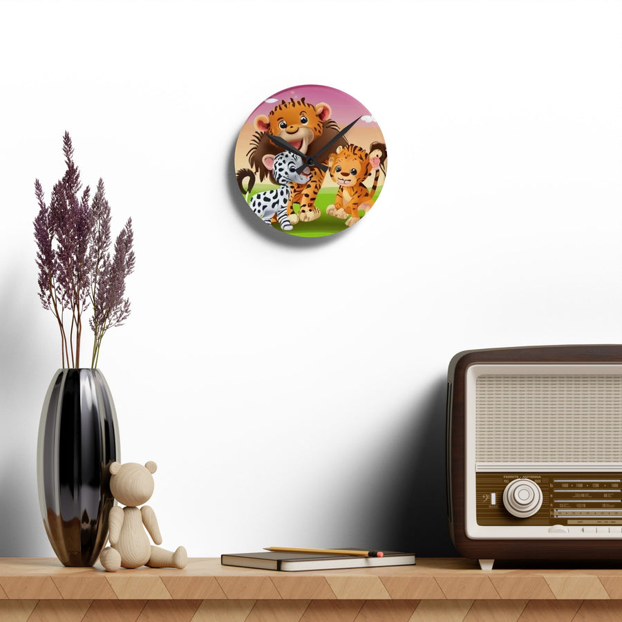 Acrylic Wall Clock- Children's animals