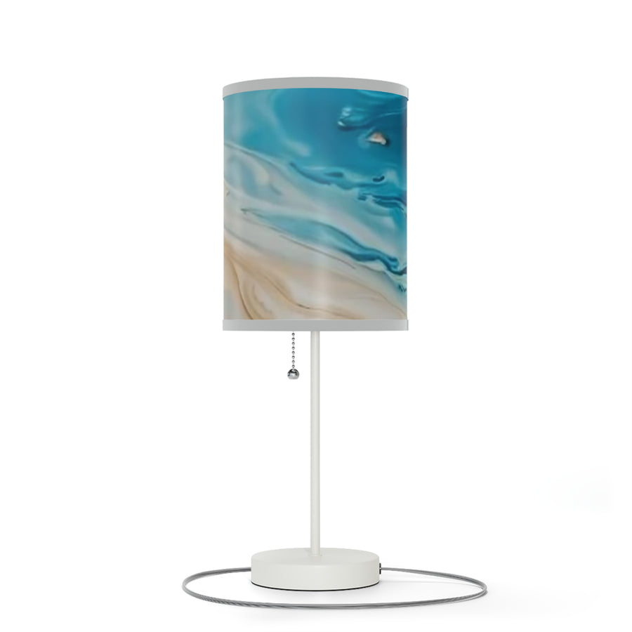 Sand and Blue Elegant Abstract Table Lamp - Coastal Home Decor for Relaxing Spaces