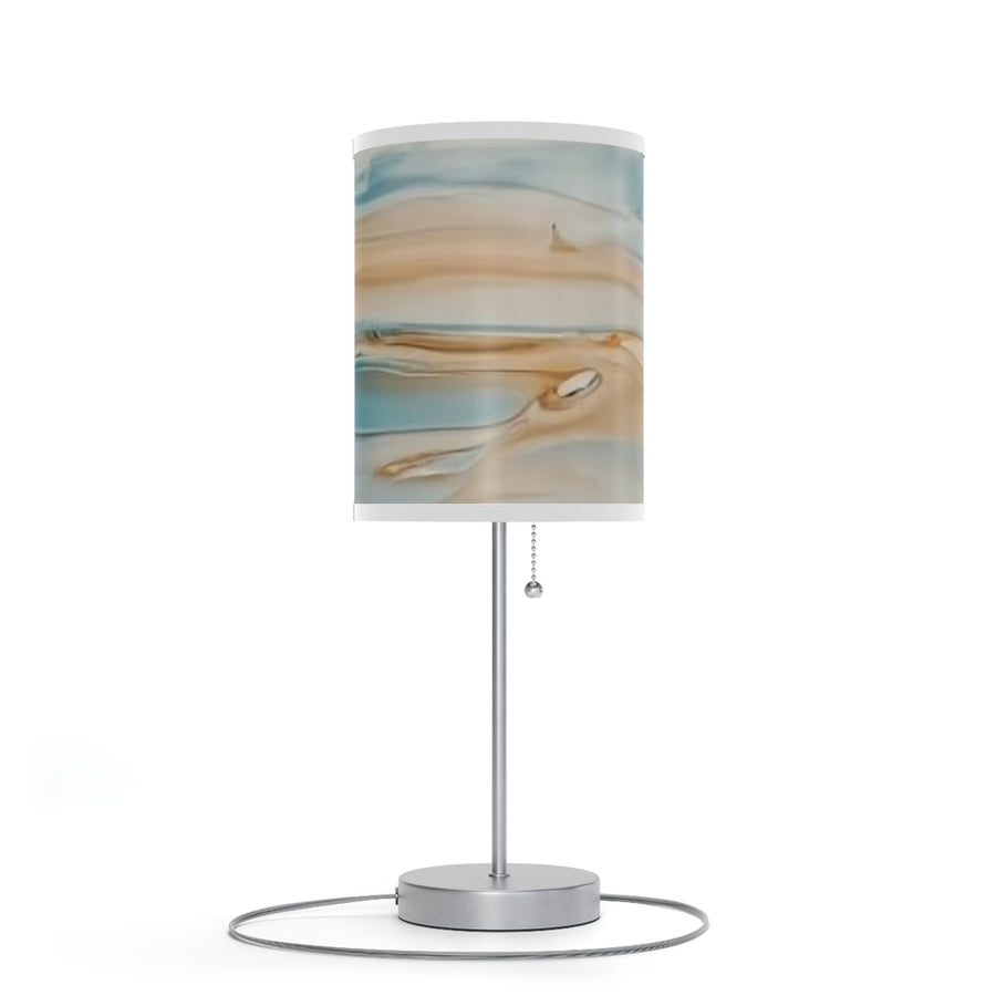 Sand and Blue Elegant Abstract Table Lamp - Coastal Home Decor for Relaxing Spaces