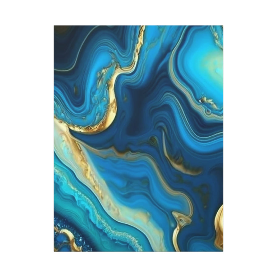 Blue Ocean Abstract Matte Canvas Wall Art