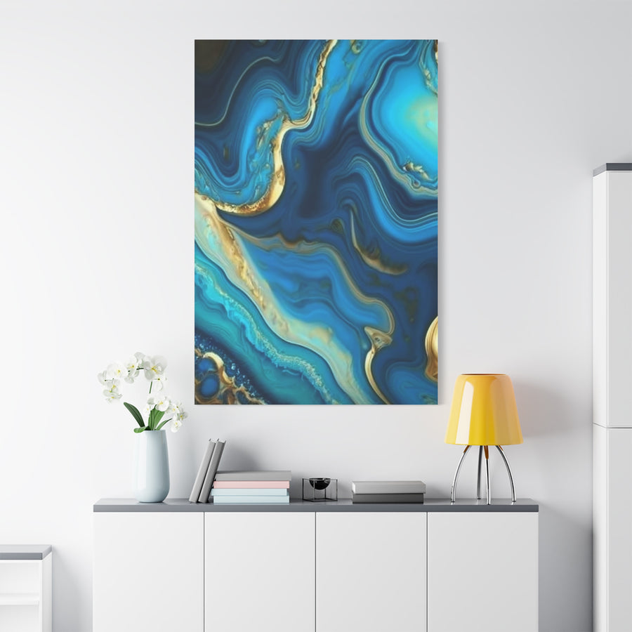 Blue Ocean Abstract Matte Canvas Wall Art