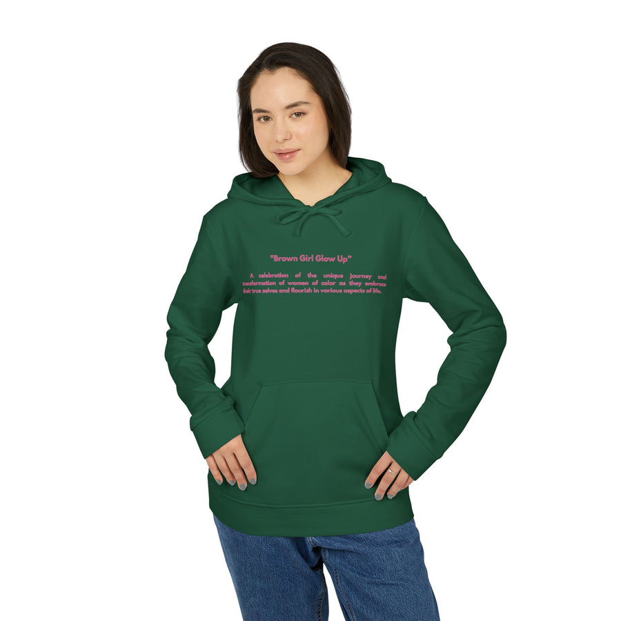 adidas® Unisex Fleece Hoodie- Brown Girl Glow UP
