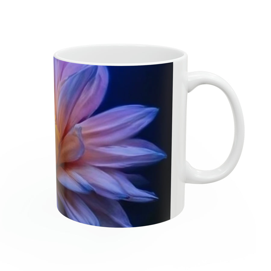 Ceramic Mug 11oz -purple flower