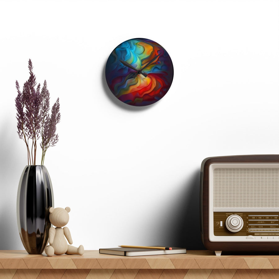 Acrylic Wall Clock-Rainbow abstract colors