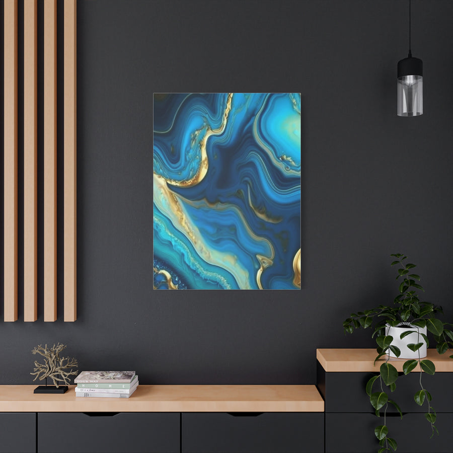 Blue Ocean Abstract Matte Canvas Wall Art