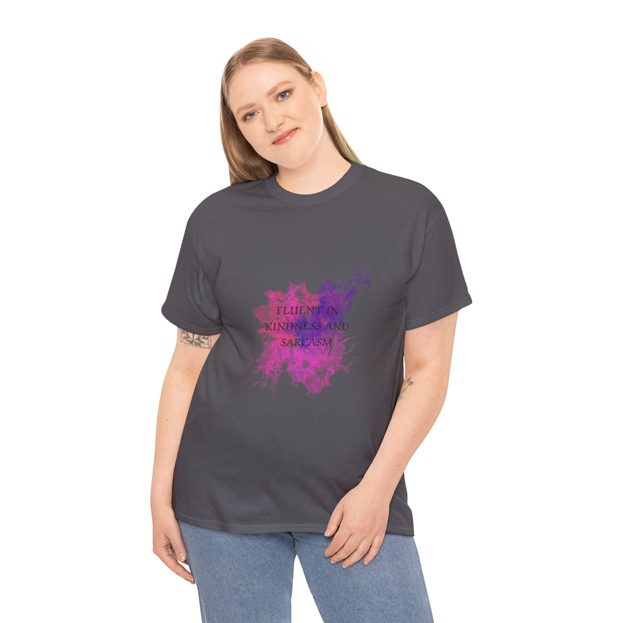 Unisex Heavy Cotton Tee-Fluent in Kindness and Sarcasm