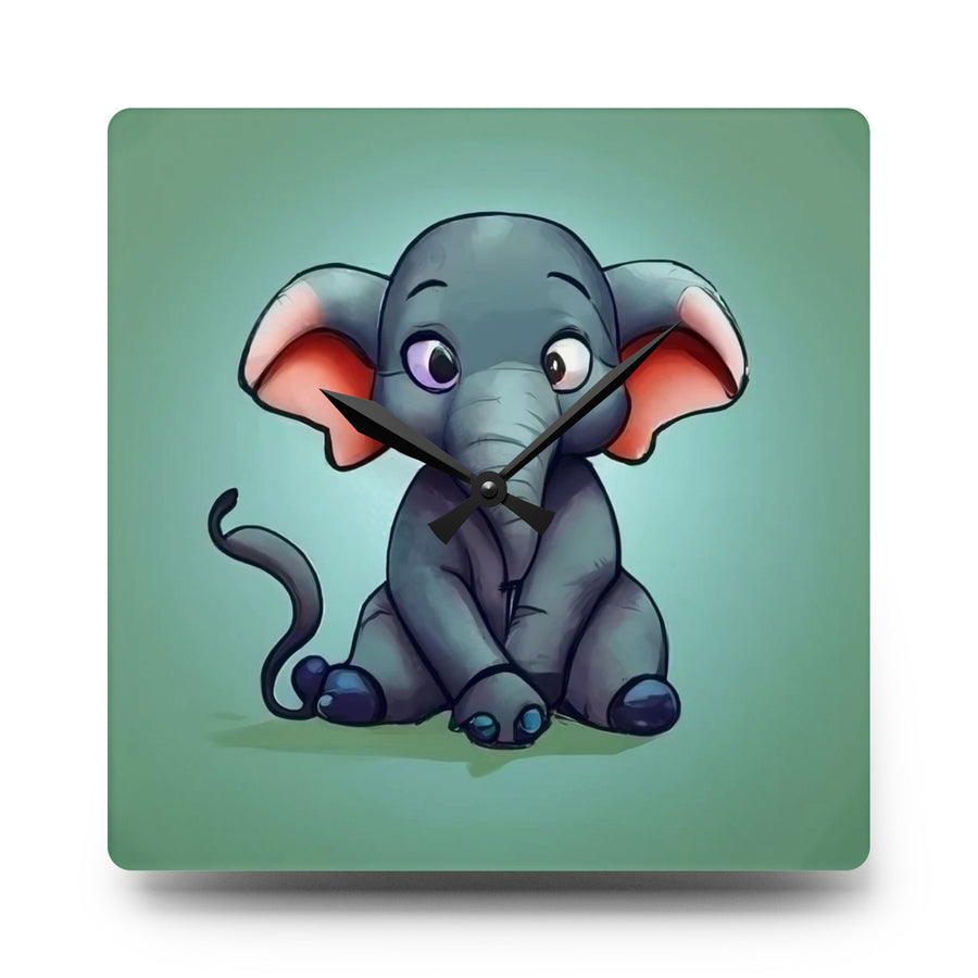 Acrylic Wall Clock- Baby elephant