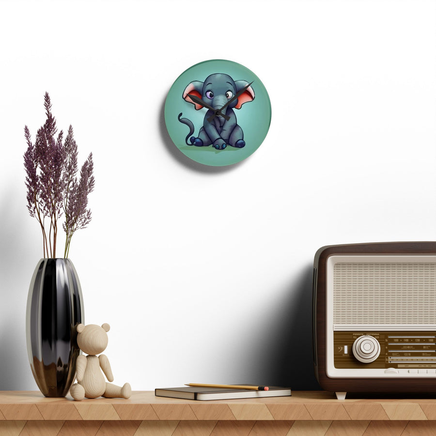 Acrylic Wall Clock- Baby elephant