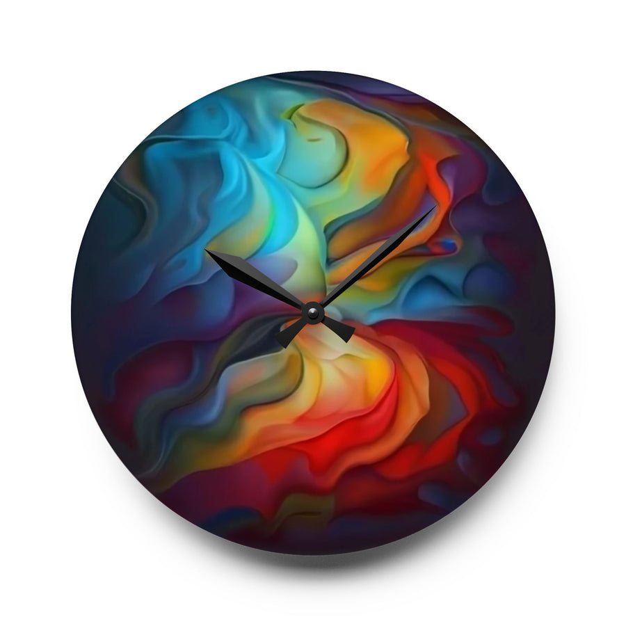 Acrylic Wall Clock-Rainbow abstract colors