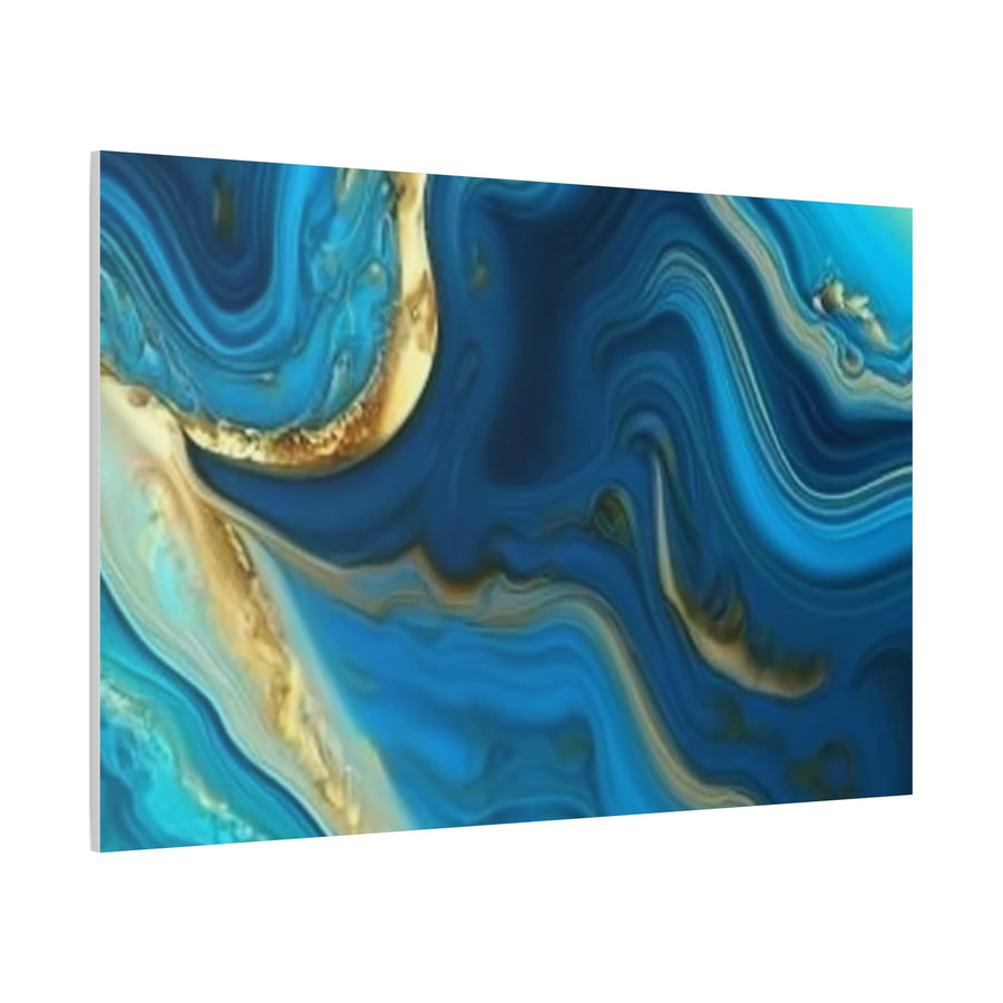 Blue Ocean Abstract Matte Canvas Wall Art