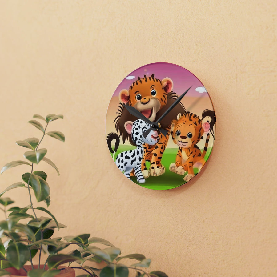 Acrylic Wall Clock- Children's animals