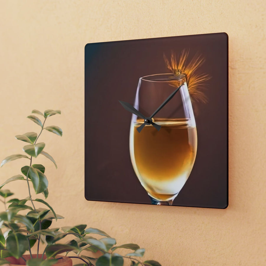Acrylic Wall Clock-Wine time