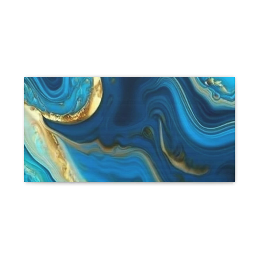 Blue Ocean Abstract Matte Canvas Wall Art