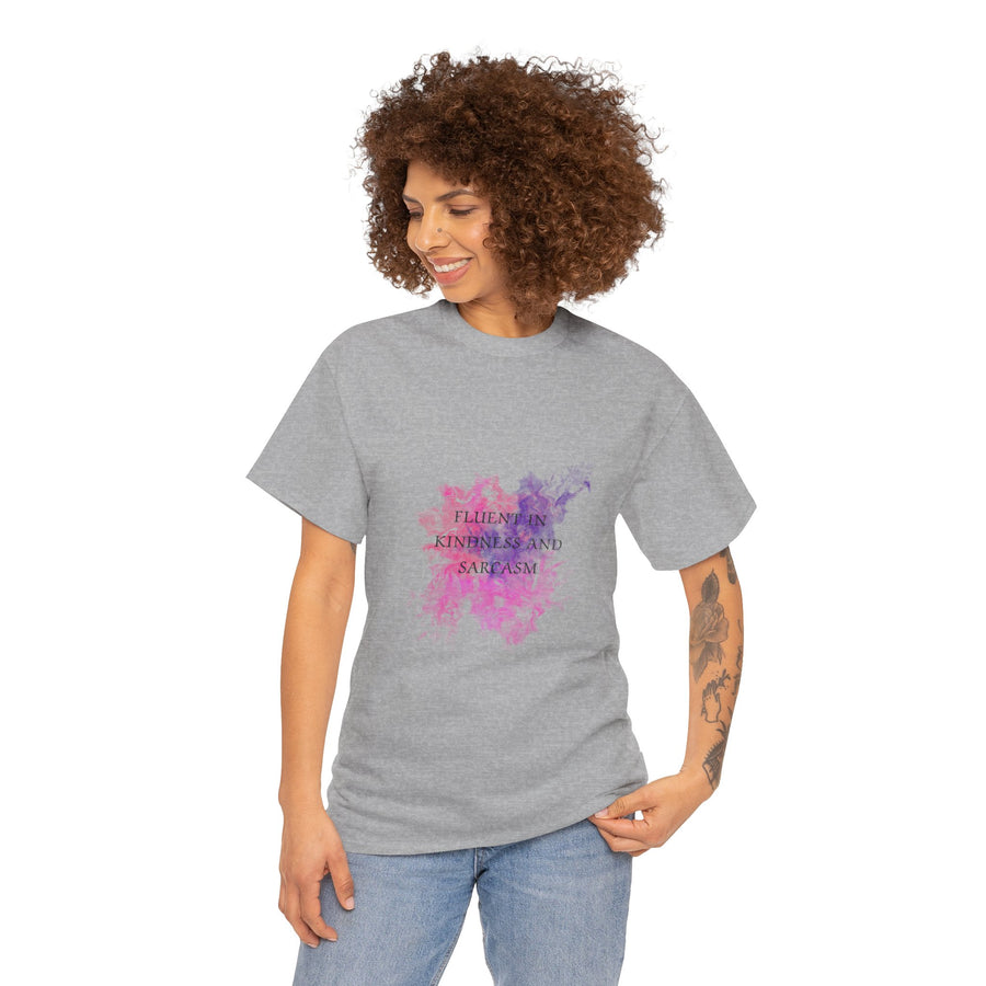 Unisex Heavy Cotton Tee-Fluent in Kindness and Sarcasm