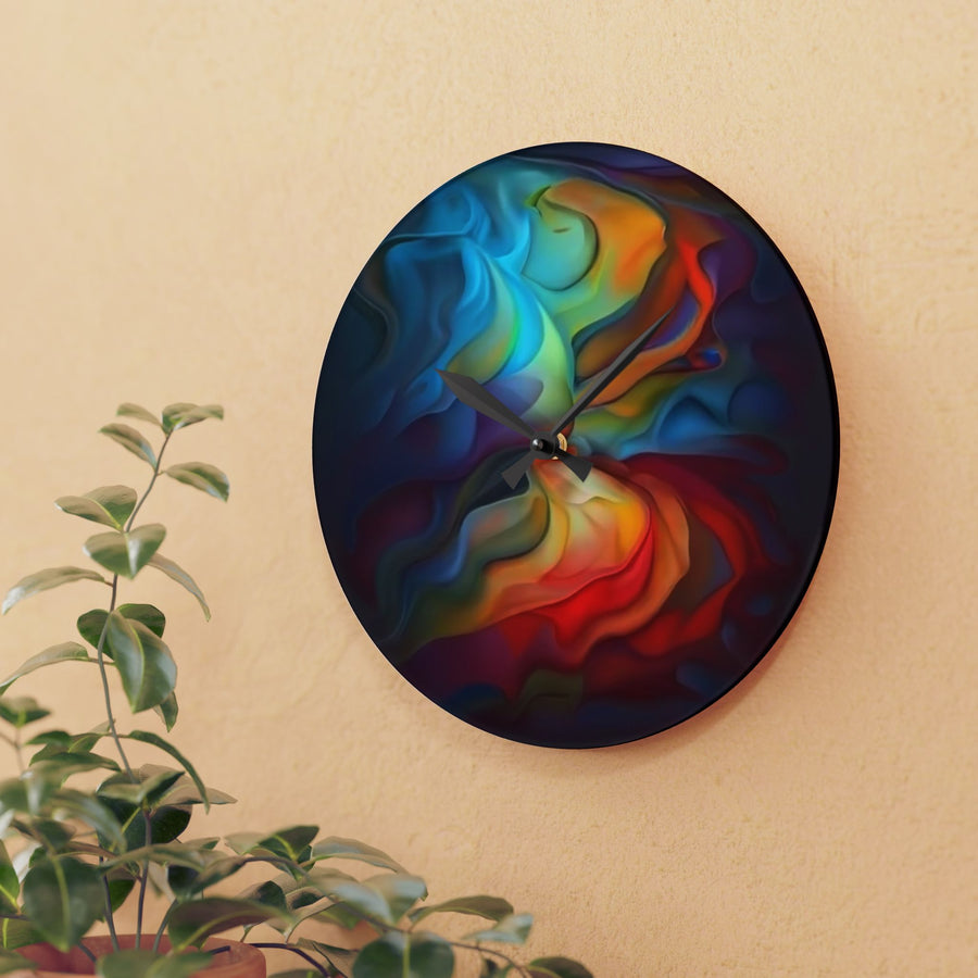 Acrylic Wall Clock-Rainbow abstract colors
